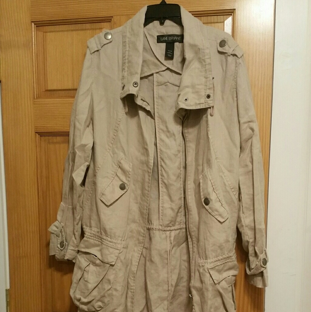 LANE BRYANT Linen Utility Jacket sz 14/16